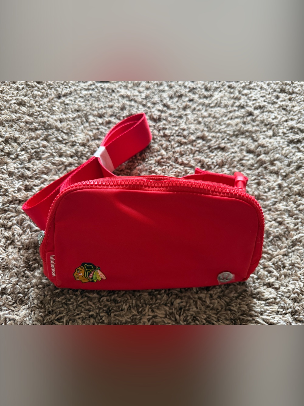 lululemon athletica Red Crossbody Belt Bag with Team Patch